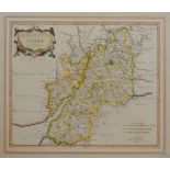 An 18th Century Coloured Map of Gloucestershire by Robert Morden,