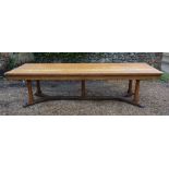 A Blonde Oak Large Refectory Style Dining Table,