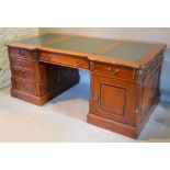 A Mahogany Twin Pedestal Partners Desk,