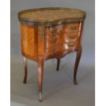 A French Kingwood Line Inlaid and Gilt Metal Mounted Kidney Shaped Side Table,