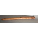 A Small African Sword with Carved Wooden Handle and Sheath,