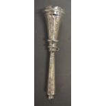 A White Metal Posy Holder with engraved decoration,