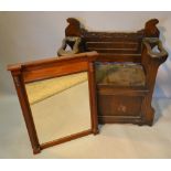 A Mahogany Wall Mirror of rectangular form with half pilasters together with an early 20th Century