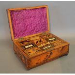 A 19th Century Blonde Tortoiseshell Work Box,
