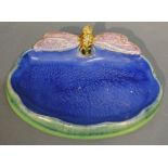A Doulton Soap Dish decorated with a Dragonfly upon a blue and green ground,