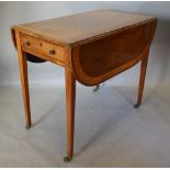 An Early 19th Century Rosewood and Satinwood Crossbanded Pembroke Table with an end drawer opposed
