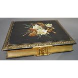 A Victorian Photograph Album Hand Painted with Roses and Highlighted with Gilt,