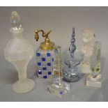 A Victorian Cut Glass Scent Bottle, together with two other glass scent bottles,