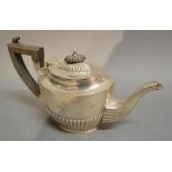 A Chester Silver Bachelor's Teapot of Half Lobed Form,