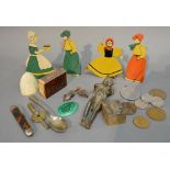 A Group of Four 1940's Wooden Place Settings in the form of Figures,