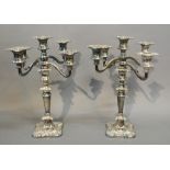 A Pair of Silver Plated Five Branch Cand