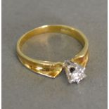 An 18ct. Yellow Gold Solitaire Diamond R