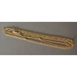 A 9ct. Gold Long Guard Chain, 29 gms