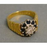 An 18ct. Yellow Gold Diamond and Sapphir