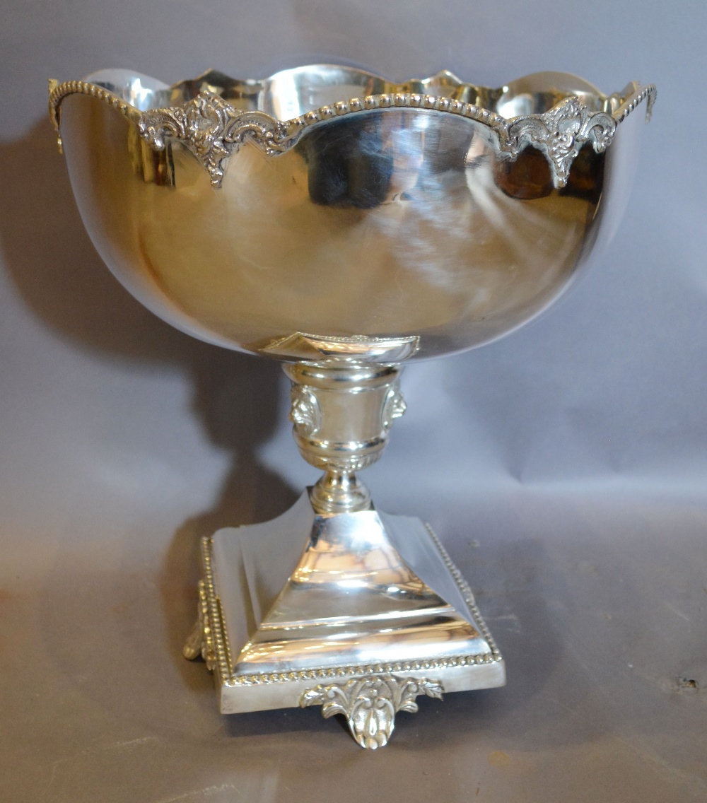 A Large Silver Plated Punch Bowl upon a