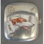 An 800 Mark Silver Cigarette Case of Sli