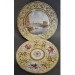 A 19th Century Cabinet Dish hand painted