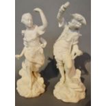 A Pair of Continental Bisque Figures, 20