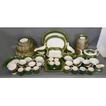 A Spode Royal Windsor Pattern Part Dinner Tea and Coffee Service decorated with a green ground and