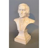 A Parian Type Bust of Schumann, 29 cms tall