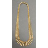 A 9ct. Gold Fringe Necklace of Graduating Form, 17.8 gms