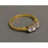 An 18ct. Gold Three Stone Diamond Ring, approximately 0.50 ct