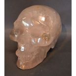 A Rock Crystal Carved Model in the form of a Skull, 13 cms tall