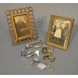 Four Pair of Cufflinks, together with two gilt metal small picture frames