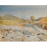 William Walls, 1860 - 1942, Scotland, RURAL LAKE SCENE, signed, 18 x 25 cms