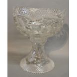 A Cut Glass Pedestal Bowl, 30 cms diameter (a/f)