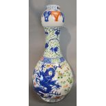 A 19th Century Chinese Porcelain Large Oviform Vase, decorated in polychrome enamels with a