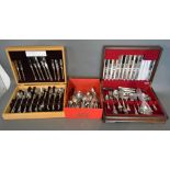 An Arthur Price Part Canteen within original case together with another cased canteen of cutlery and