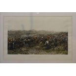 After G.D. Giles, The Charge of the Heavy Brigade, a large coloured print, 61 x 95 cms
