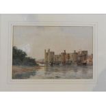 Edwin Viner, 1867 onwards, Sailing Boats before a Castle, watercolour, signed, 23 x 36 cms