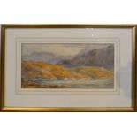 C Rooke, Mountainous Lake Scene, watercolour, signed, 15.5 x 33cms