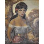 De Prie HALF LENGTH PORTRAIT OF A GIRL Oil on canvas, signed, 80 x 59 cms