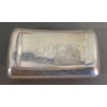 A George III Silver Snuff Box of Curved Form engraved with Initials London 1808, maker's mark WB