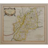 An 18th Century Coloured Map of Gloucestershire by Robert Morden, 35 x 42 cms