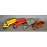 Dinky Supertoys Lorry together with four other Dinky Supertoys Lorries, repainted