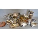 A Collection of Silver Plated Items together with various metal ware to include copper and brass