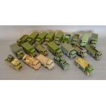 A Dinky Toys Army Wagon No. 623 together with twenty other Dinky Toys Military Vehicles