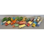 A Dinky Toys Bedford together with nineteen similar Dinky Toys, all play worn
