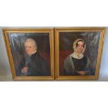 A Portrait of James Allden and a Portrait of Elizabeth Beale, a pair of 19th Century oils on