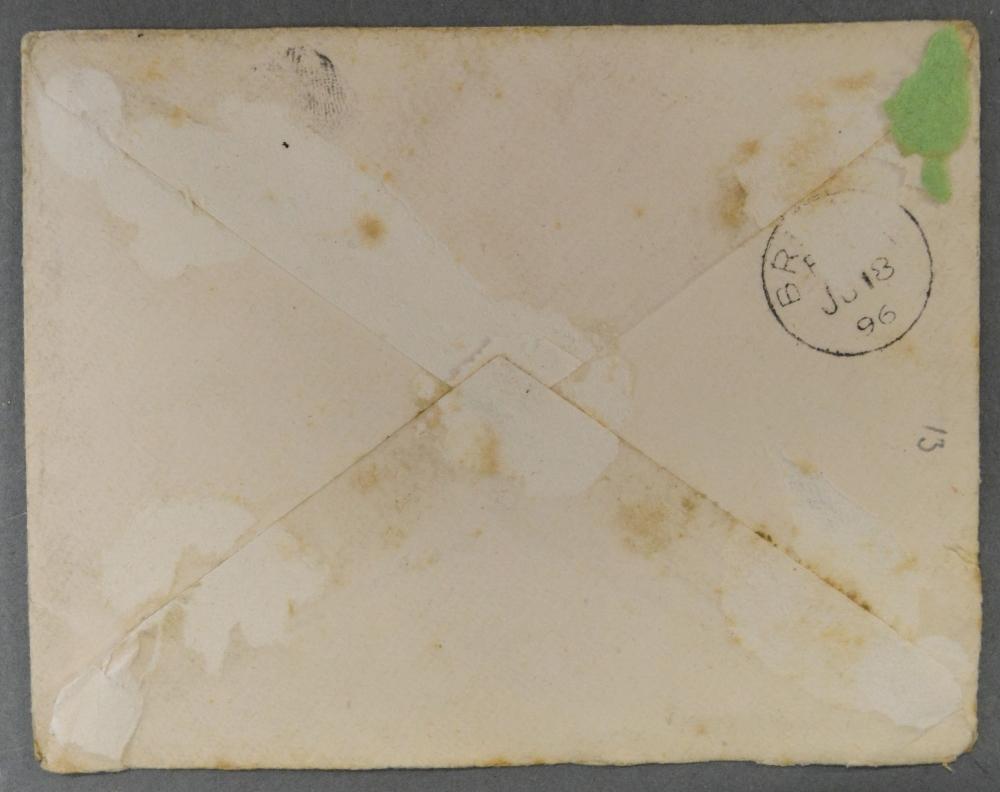 George Henry Edwards, 1883 - 1911, England, A Hand Painted Envelope in Watercolour depicting a - Image 2 of 2