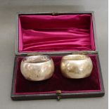 A Pair of Victorian London Silver Napkin Rings within Fitted Lined Case