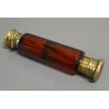 A Victorian Ruby Glass Double Ended Scent Bottle