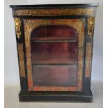 A 19th Century French Boulle Pier Cabinet inlaid with brass and tortoiseshell upon a plinth base, 82