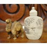 A Late 19th Century or Early 20th Century Chinese Ivory Scent Bottle, together with a Chinese late