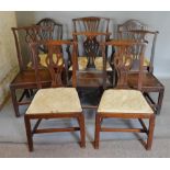 A Harlequin Set of Eight 19th Century Chippendale Style Dining Chairs