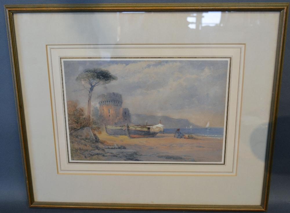 19th Century Continental School, Study of St. Fiorenzo Bay, Corsica, watercolour, 22 x 32 cms